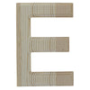 Wood Unfinished Wooden Arial Font Letter E (6.25 Inches) in Beige color