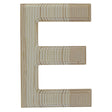 Unfinished Wooden Arial Font Letter E (6.25 Inches) in Beige color,  shape