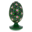 1907 Rose Trellis Royal Wooden Egg in Green color, Oval shape