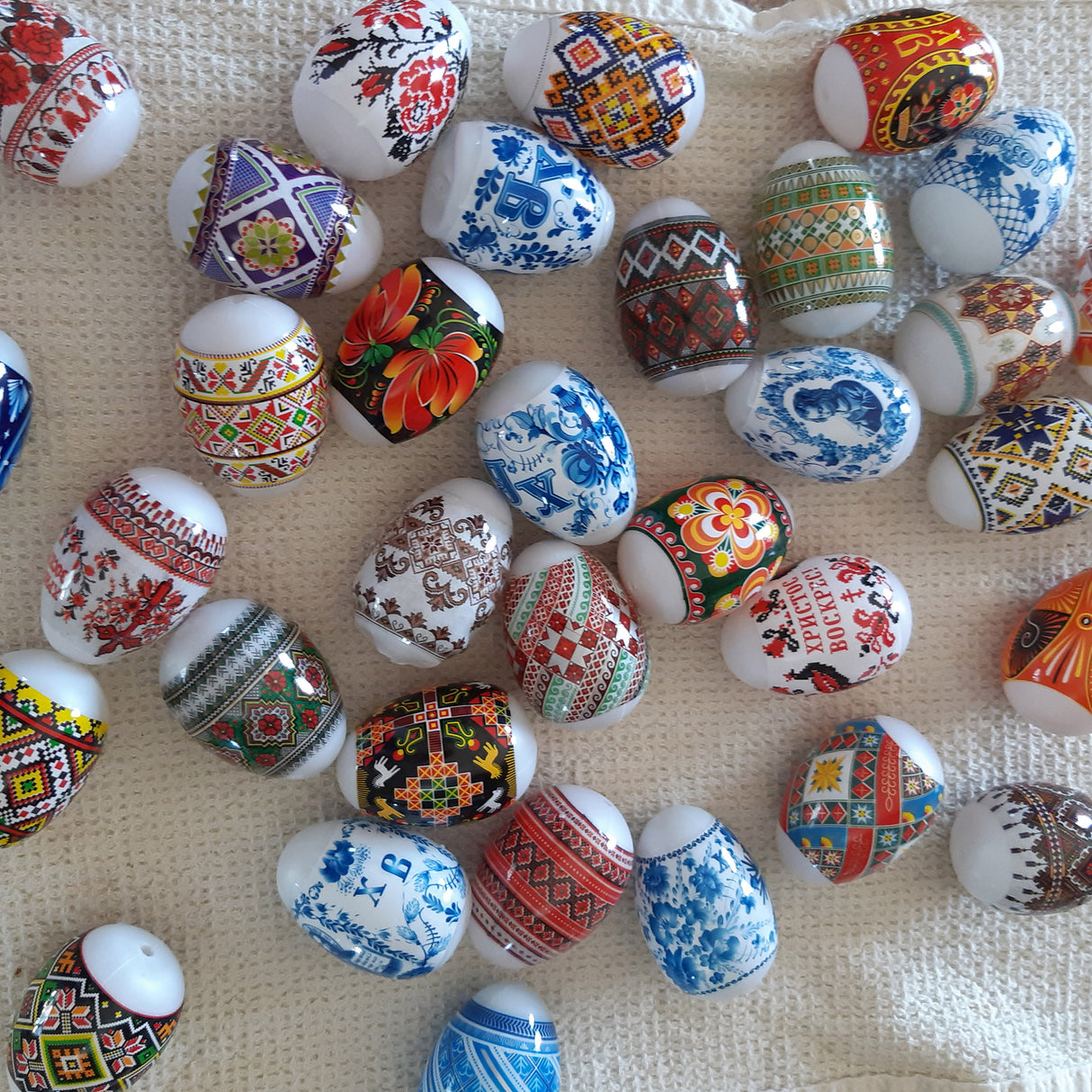 7 Oriental Style Bright Flowers Easter Egg Decorating WrapsUkraine ,dimensions in inches: 5.5 x 3.4 x 0.01