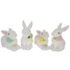 Resin Set of 4 Porcelain Easter Bunnies 4 Inches in Multi color