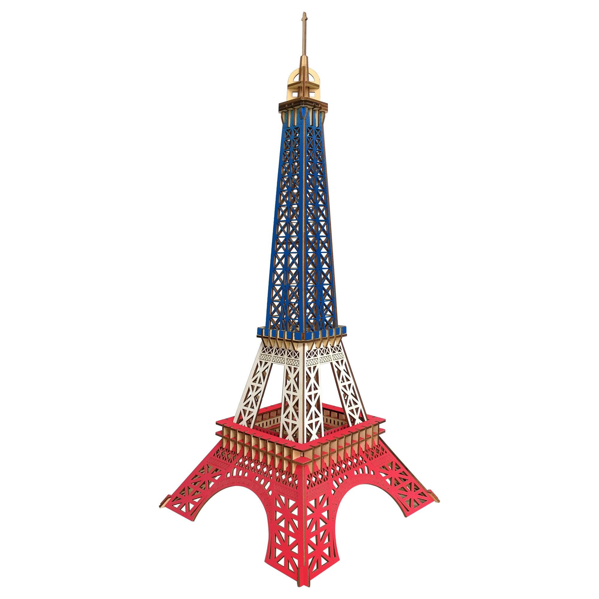 Spit out The beginning Burger Paris Eiffel Tower Model Kit - Wooden Laser-Cut 3D Puzzle (94 Pcs)