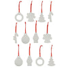 Ceramic 12 Unfinished Blank Unpainted DIY Ceramic Christmas Ornaments in White color