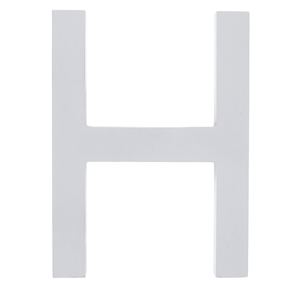 Wood Arial Font White Painted MDF Wood Letter H (6 Inches) in White color