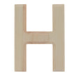 Wood Unfinished Wooden Arial Font Letter H (6.25 Inches) in Beige color