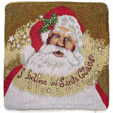 Set of 2 Believe in Santa Christmas Cushion Throw Pillow Covers ,dimensions in inches: 8.5 x 8.5 x 1.8