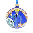 Glass Ingenious Engineer - Blown Glass Ball Christmas Ornament 3.25 Inches in Blue color Round