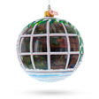 Glass Intriguing Santa Peeking Through House Window - Hand-Painted Blown Glass Ball Christmas Ornament 4 Inches in Multi color Round