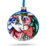 Glass Marc Chagall's 1911 'I And The Village' Masterpiece Blown Glass Ball Christmas Ornament 4 Inches in Multi color Round