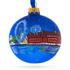 Glass London, United Kingdom Glass Christmas Ornament 3.25 Inches in Multi color Round