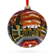 The Grand Place, Brussels, Belgium Glass Ball Christmas Ornament 4 Inches in Red color, Round shape