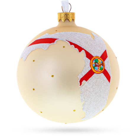 Glass Florida State, USA Glass Ball Christmas Ornament 4 Inches in Multi color Round