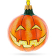 Glowing Spirit: Jack-o'-lantern Glass Ball Halloween Ornament 3.25 Inches in Orange color, Round shape