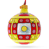 Glass Constructive Fun: Building Blocks Blown Glass Ball Christmas Ornament 3.25 Inches in Multi color Round