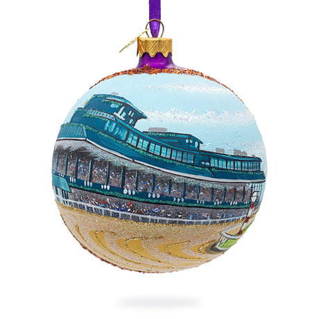 Glass Keeneland, Lexington, Kentucky, USA Glass Ball Christmas Ornament 4 Inches in Multi color Round