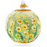 Glass Summer in Bloom Painting Glass Ball Christmas Ornament 4 Inches in Multi color Round
