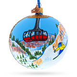 Glass Jackson Hole Ski Resort, Wyoming, USA Glass Ball Christmas Ornament 4 Inches in Multi color Round