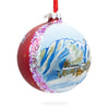Courchevel Ski Resort, France Glass Ball Christmas Ornament 4 InchesUkraine ,dimensions in inches: 4 x 4 x 4