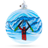 Glass St. Anton Ski Resort, Austria Glass Ball Christmas Ornament 4 Inches in Multi color Round