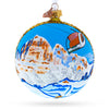 Cortina d'Ampezzo Ski Resort, Italy Glass Ball Christmas Ornament 4 Inches in Multi color, Round shape