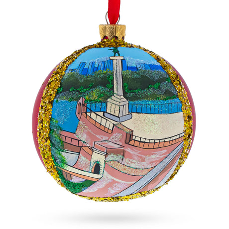 Glass The Belgrade Fortress, Belgrade, Serbia Glass Ball Christmas Ornament 4 Inches in Multi color Round