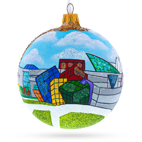 Glass The Strong National Museum of Play, Rochester, New York, USA Glass Ball Christmas Ornament 4 Inches in Multi color Round