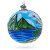 Glass The Pitons, St. Lucia Glass Ball Christmas Ornament in Multi color Round