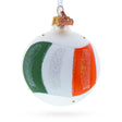 Glass Flag of Ireland Blown Glass Ball Christmas Ornament 3.25 Inches in White color Round