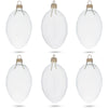 Glass Set of 6 Clear Glass Egg Ornaments DIY Craft 4 Inches in Clear color Oval