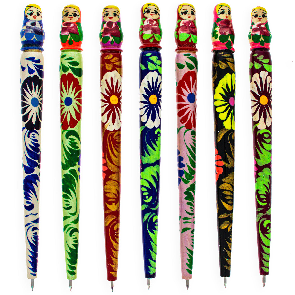 Wood Matryoshka Wooden Pen (1 Random Design) in Multi color