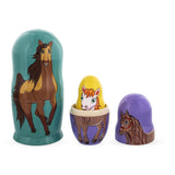 Set of 5 Horses Wooden Nesting Dolls 6 InchesUkraine ,dimensions in inches: 6 x 3 x 3