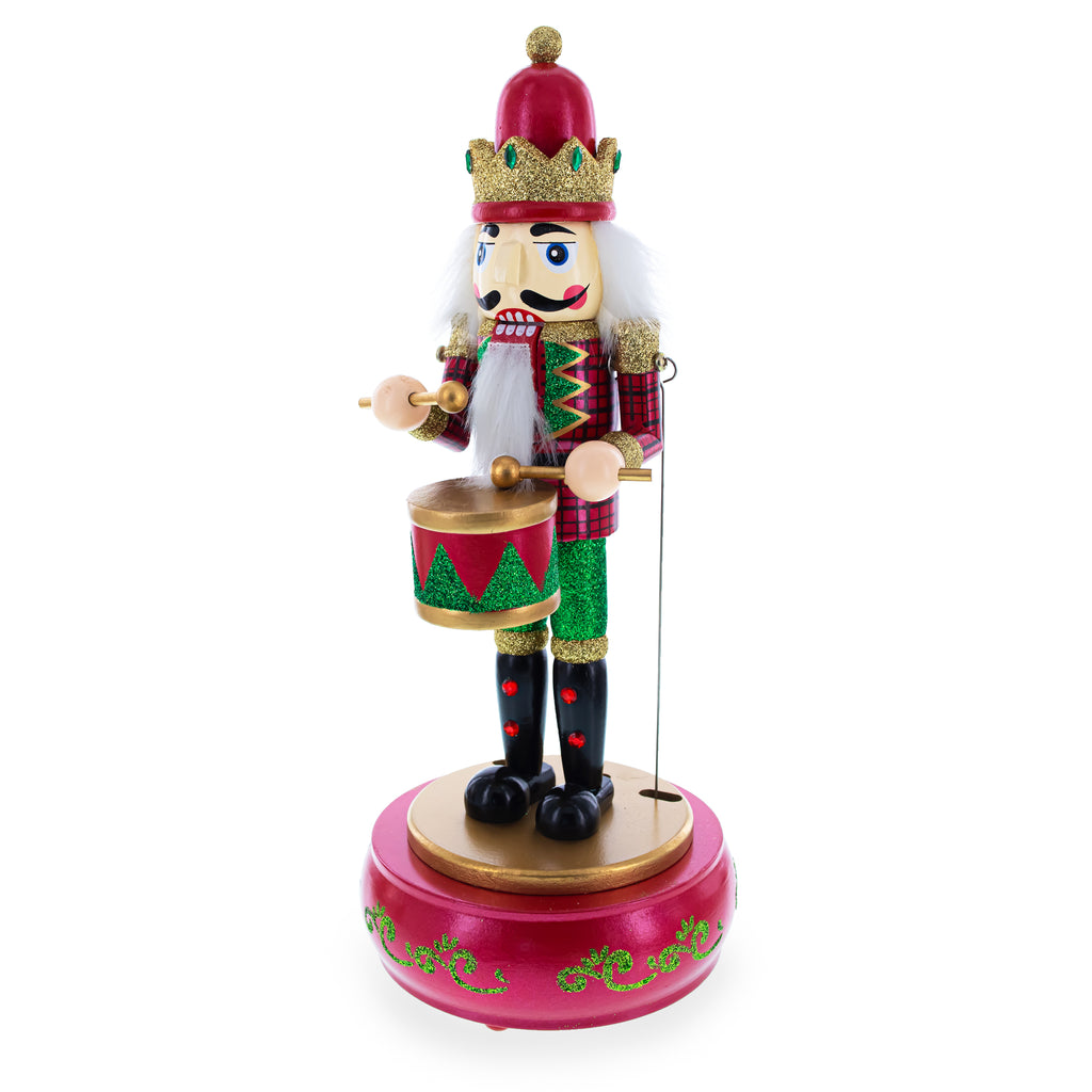 Resin Animated Nutcracker with Moving Arms and Music Box 13 Inches in Multi color