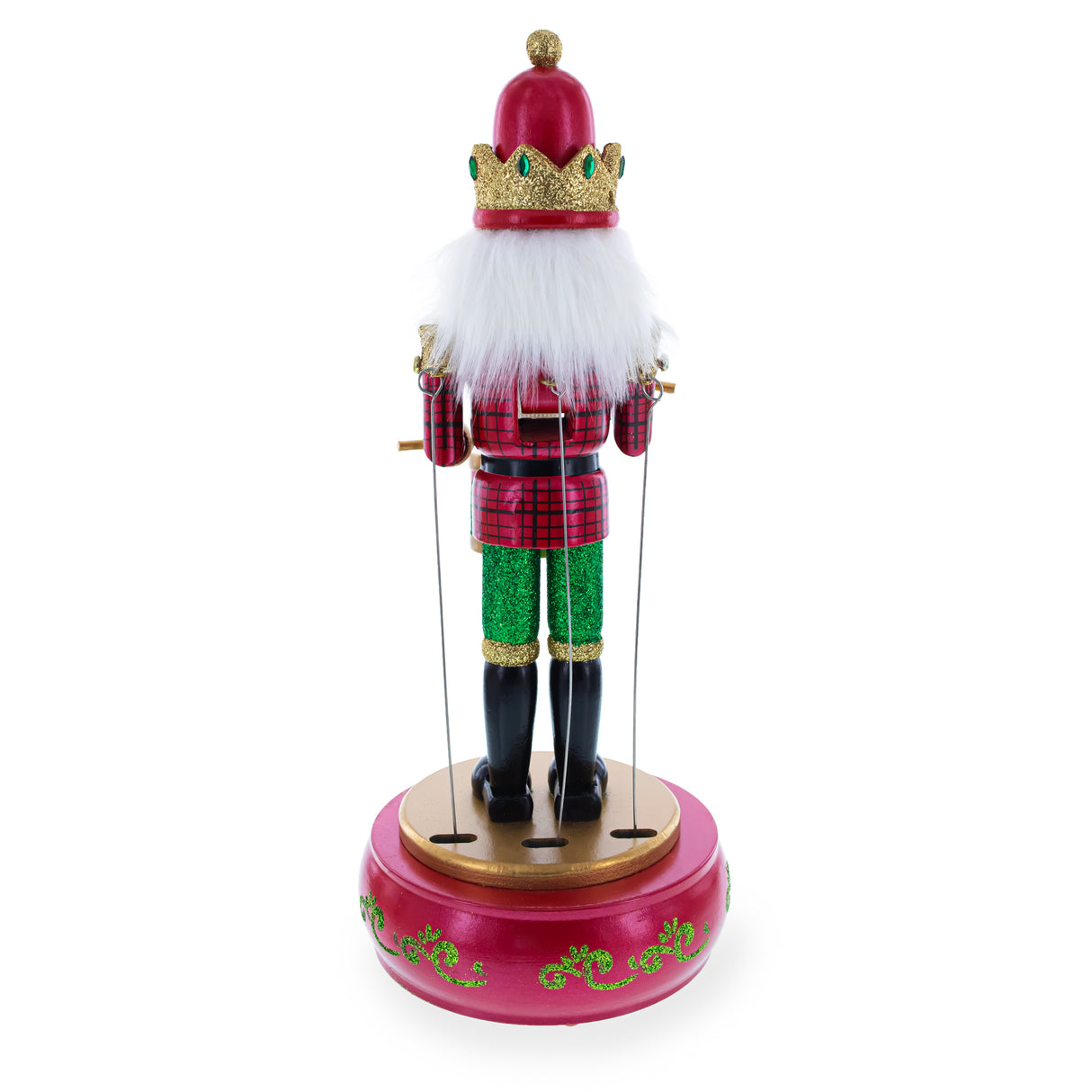 Animated Nutcracker with Moving Arms and Music Box 13 Inches ,dimensions in inches: 13 x 13.6 x 6.4