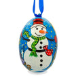 Wood Snowman Wooden Christmas Ornament in Multi color Oval