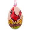 Wood Cardinal Bird in Autumn Wooden Christmas Ornament 3 Inches in Multi color Oval