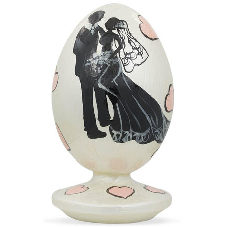 Wood Our Wedding Night Dance Wooden Figurine in Multi color Oval