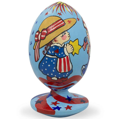 Buy Easter Eggs Wooden By Theme USA Independence Day by BestPysanky Online Gift Ship