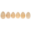 Wood 6 Miniature Unfinished Blank Wooden Eggs 2 Inches in Beige color Oval