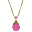 Pink Enamel Royal Egg Pendant Necklace in Pink color, Oval shape