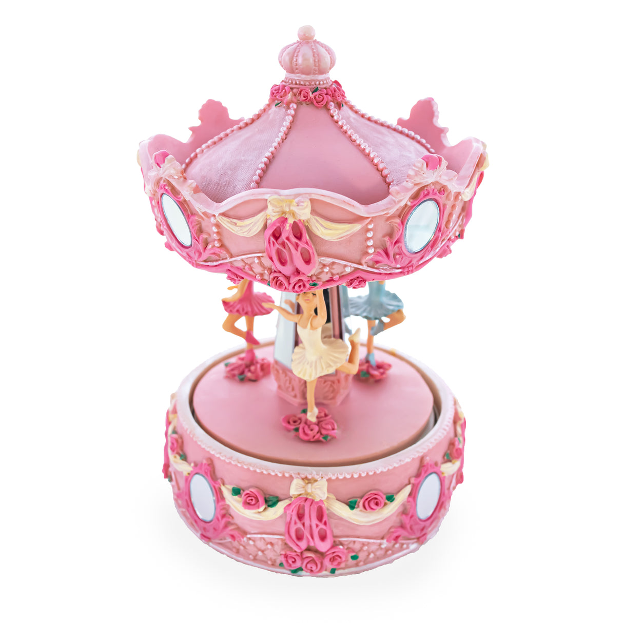 Dance of the Ballerinas: Three-Tier Ballet Carousel - Rotating Musical Figurine with Graceful Dancers ,dimensions in inches: 6.5 x 4.25 x 4.25