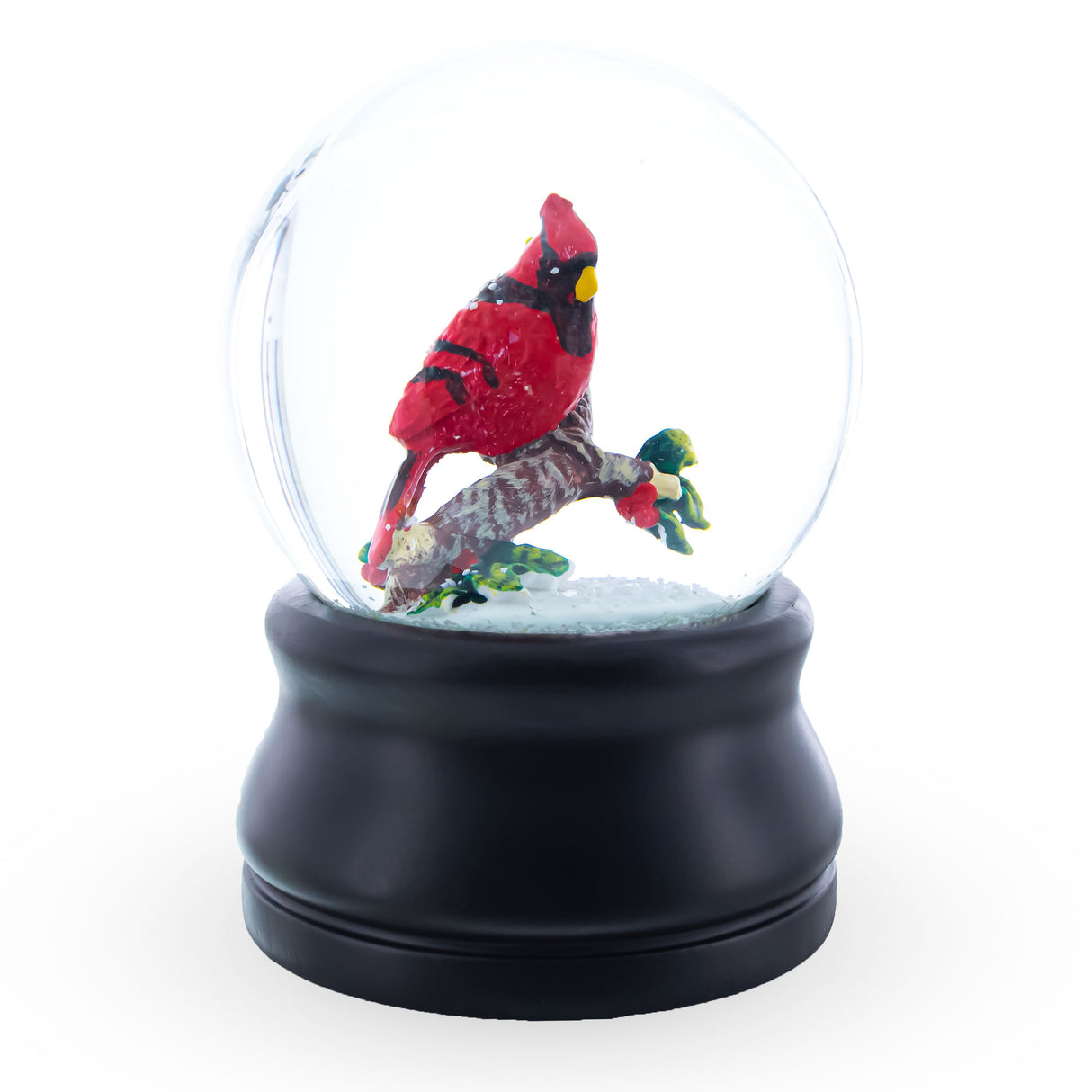 Melodic Red Cardinal Serenade: Musical Water Snow Globe with Tree Branch ,dimensions in inches: 5.7 x 3.8 x 3.8