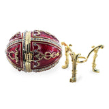 1895 Rosebud Royal Imperial Easter Egg with Clock Surprise ,dimensions in inches: 2.9 x 1.58 x 1.7