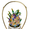 1901 Basket of Flowers Royal Imperial Easter Egg ,dimensions in inches: 8.8 x 10.8 x 4.9