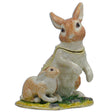 Pewter Bunny Family Trinket Box 3.25 Inches in Multi color