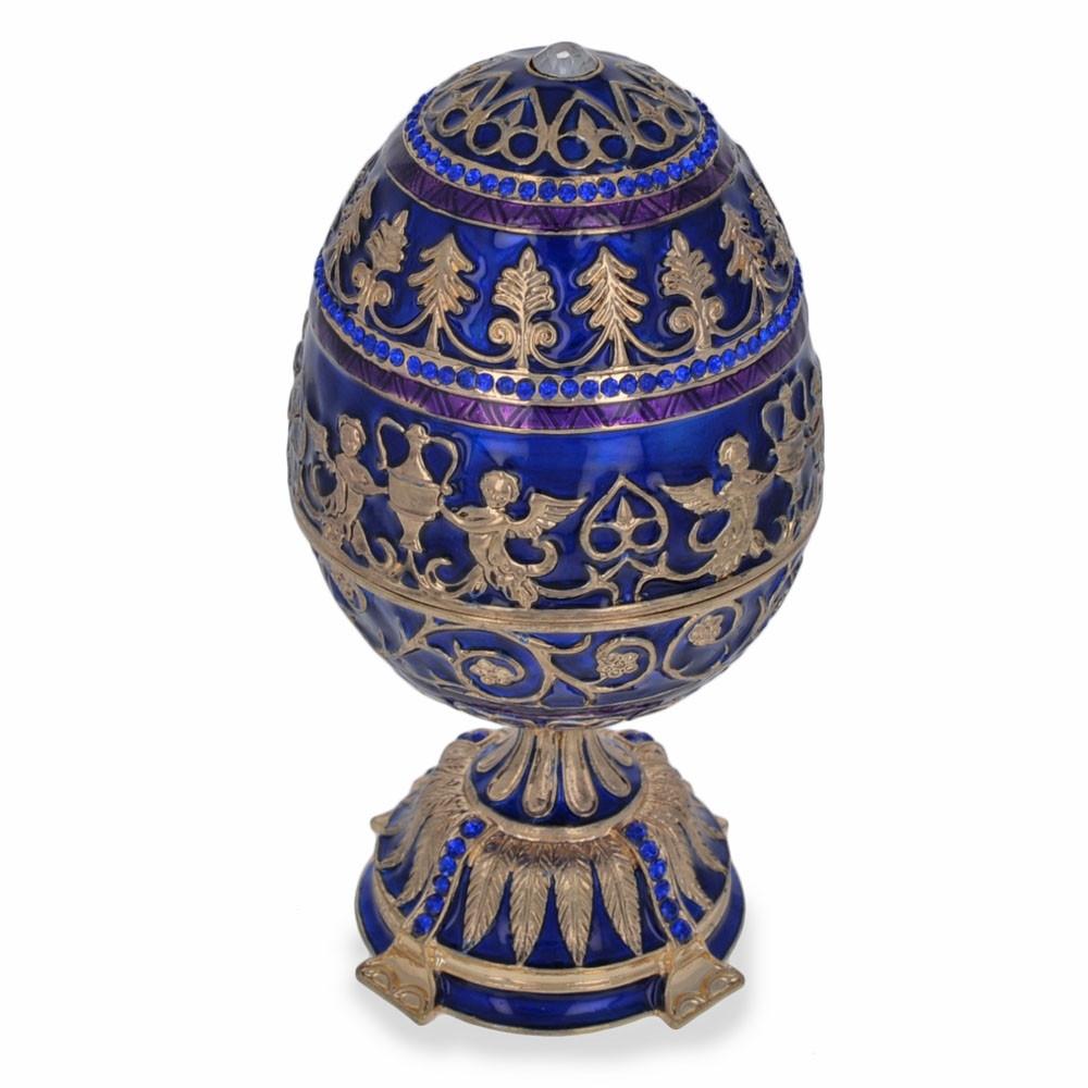 1912 Tsarevich Royal Imperial Easter Egg 5.5 Inches ,dimensions in inches: 5.5 x 8.25 x 5.18