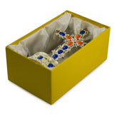 Bejeweled Standing Metal Cross Trinket or Rosary Box ,dimensions in inches: 6.25 x  x 2.6