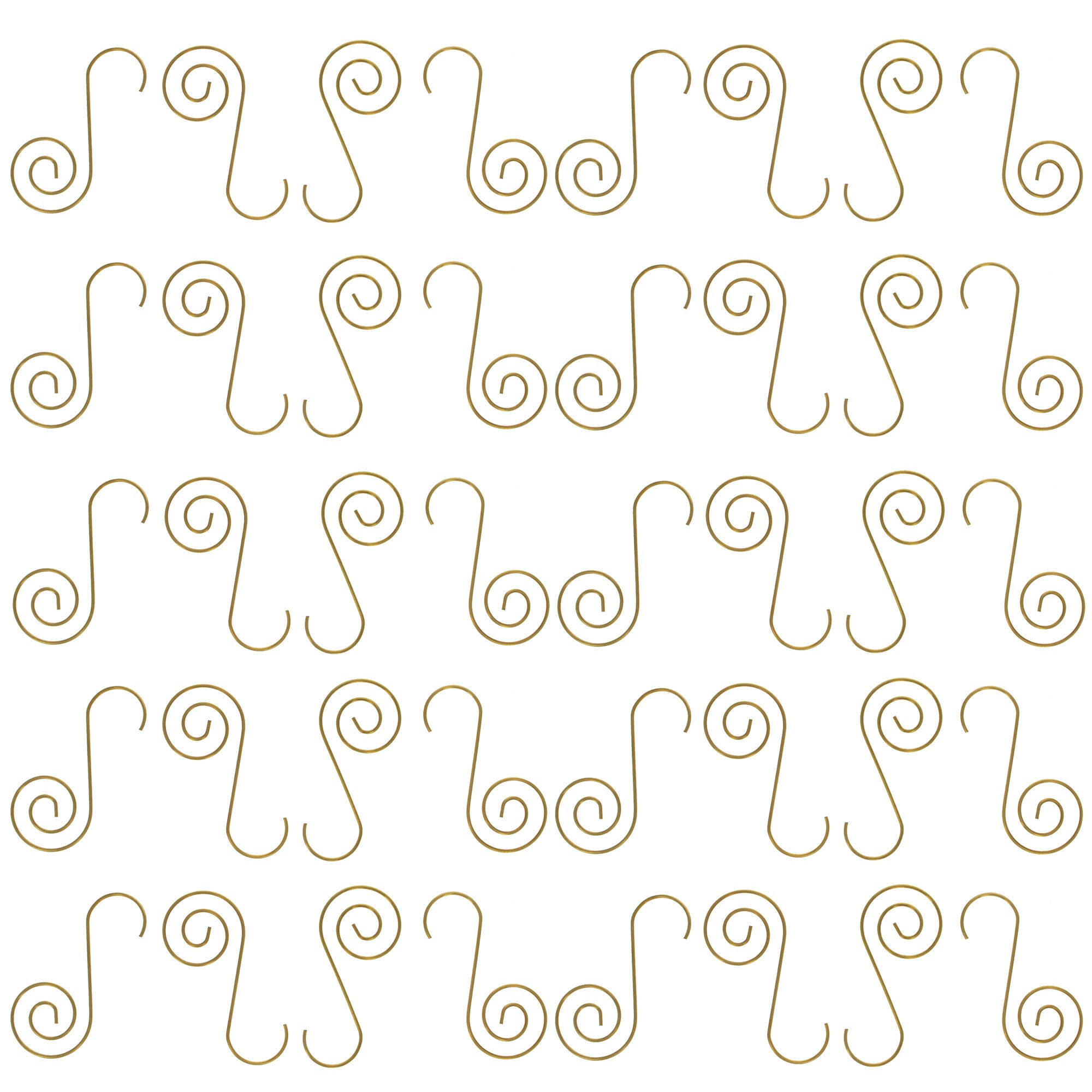 Set of 40 Gold Metal Wire Christmas Ornaments Hooks Hangers 1.6 Inches in Gold color