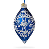 Glass Damask on Blue Glass Rhombus Christmas Ornament in Blue color Rhombus