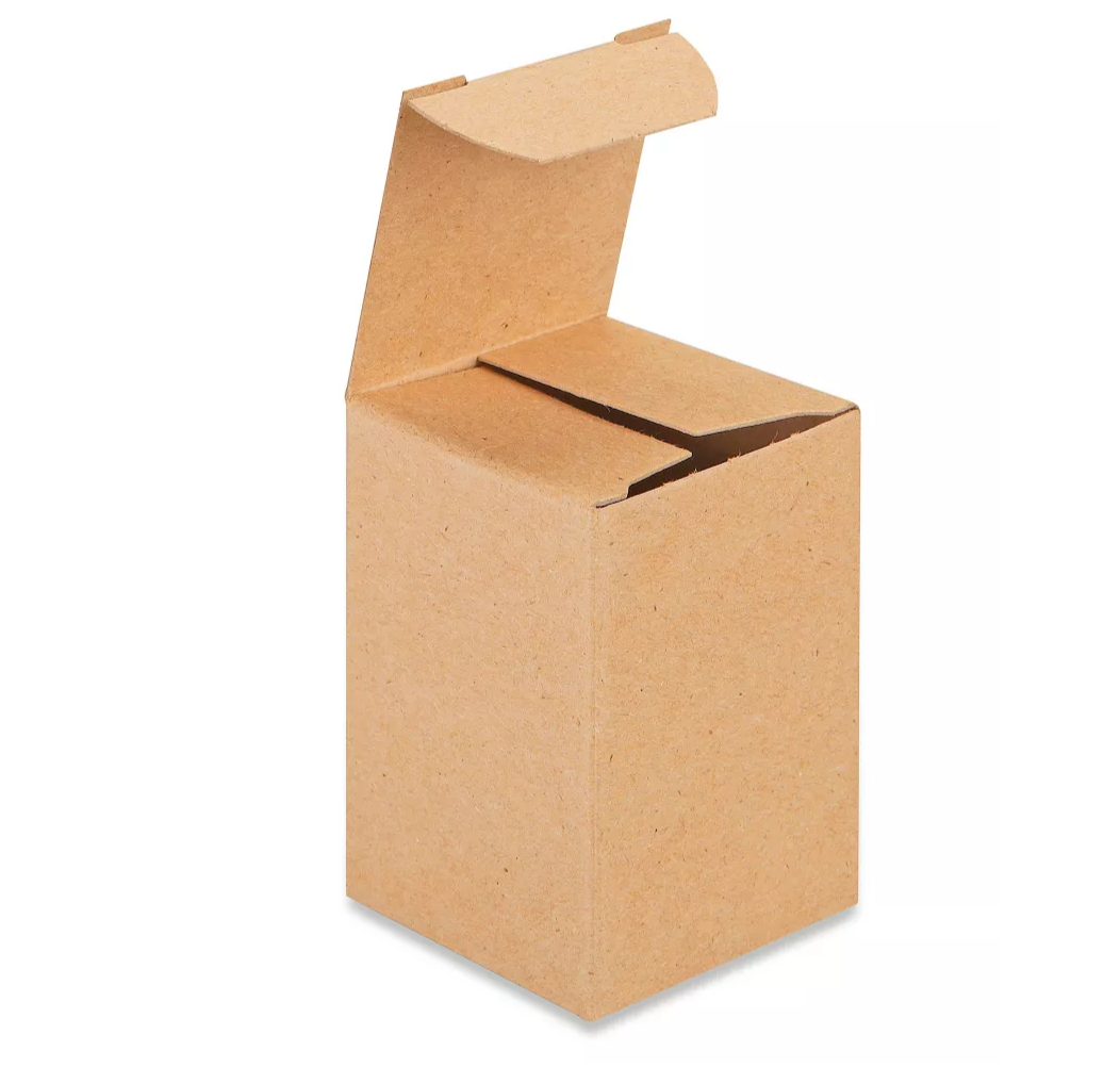 Brown Kraft Paper Gift Box 2 x 2 x 3 Inches in White color Rectangular