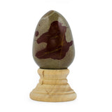 Stone Marble Stone Egg with Wooden Stand in Multi color Oval